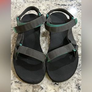 Black/grey/turquoise ladies Tevas